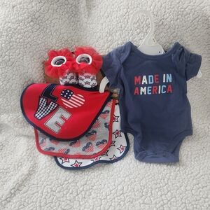 Patriotic Baby Onesie and Bib Set